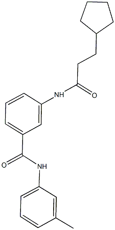 3-[(3-cyclopentylpropanoyl)amino]-N-(3-methylphenyl)benzamide 구조식 이미지