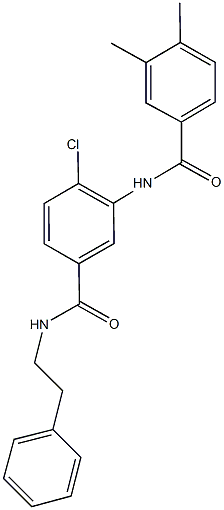 4-chloro-3-[(3,4-dimethylbenzoyl)amino]-N-(2-phenylethyl)benzamide 구조식 이미지