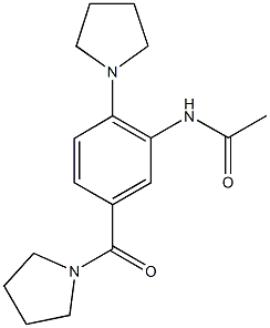 N-[2-(1-pyrrolidinyl)-5-(1-pyrrolidinylcarbonyl)phenyl]acetamide 구조식 이미지