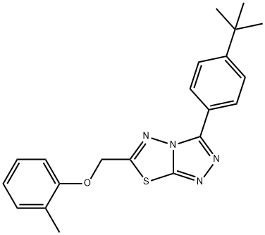 3-(4-tert-butylphenyl)-6-[(2-methylphenoxy)methyl][1,2,4]triazolo[3,4-b][1,3,4]thiadiazole 구조식 이미지