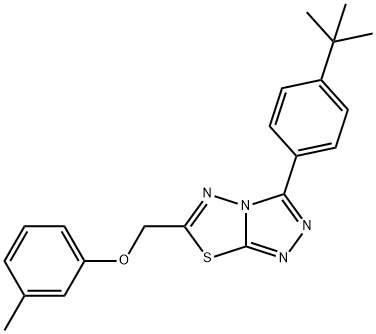 3-(4-tert-butylphenyl)-6-[(3-methylphenoxy)methyl][1,2,4]triazolo[3,4-b][1,3,4]thiadiazole Structure