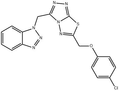 [3-(1H-1,2,3-benzotriazol-1-ylmethyl)[1,2,4]triazolo[3,4-b][1,3,4]thiadiazol-6-yl]methyl 4-chlorophenyl ether Structure