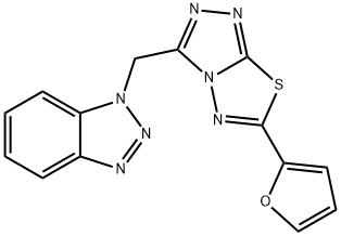 1-{[6-(2-furyl)[1,2,4]triazolo[3,4-b][1,3,4]thiadiazol-3-yl]methyl}-1H-1,2,3-benzotriazole 구조식 이미지