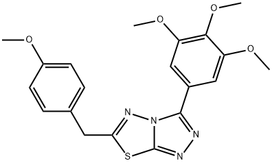 6-(4-methoxybenzyl)-3-(3,4,5-trimethoxyphenyl)[1,2,4]triazolo[3,4-b][1,3,4]thiadiazole 구조식 이미지