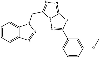 3-[3-(1H-1,2,3-benzotriazol-1-ylmethyl)[1,2,4]triazolo[3,4-b][1,3,4]thiadiazol-6-yl]phenyl methyl ether 구조식 이미지