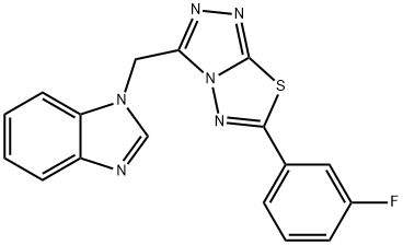 1-{[6-(3-fluorophenyl)[1,2,4]triazolo[3,4-b][1,3,4]thiadiazol-3-yl]methyl}-1H-benzimidazole 구조식 이미지