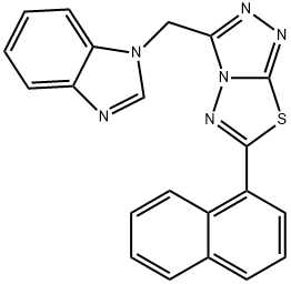 1-{[6-(1-naphthyl)[1,2,4]triazolo[3,4-b][1,3,4]thiadiazol-3-yl]methyl}-1H-benzimidazole 구조식 이미지