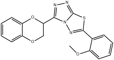 2-[3-(2,3-dihydro-1,4-benzodioxin-2-yl)[1,2,4]triazolo[3,4-b][1,3,4]thiadiazol-6-yl]phenyl methyl ether Structure