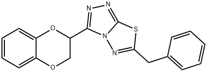 6-benzyl-3-(2,3-dihydro-1,4-benzodioxin-2-yl)[1,2,4]triazolo[3,4-b][1,3,4]thiadiazole 구조식 이미지