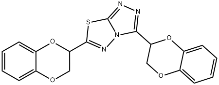3,6-di(2,3-dihydro-1,4-benzodioxin-2-yl)[1,2,4]triazolo[3,4-b][1,3,4]thiadiazole 구조식 이미지