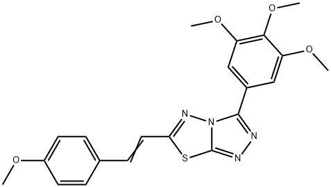 6-[2-(4-methoxyphenyl)vinyl]-3-(3,4,5-trimethoxyphenyl)[1,2,4]triazolo[3,4-b][1,3,4]thiadiazole 구조식 이미지