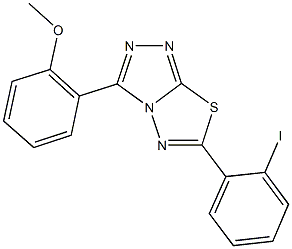 2-[6-(2-iodophenyl)[1,2,4]triazolo[3,4-b][1,3,4]thiadiazol-3-yl]phenyl methyl ether 구조식 이미지