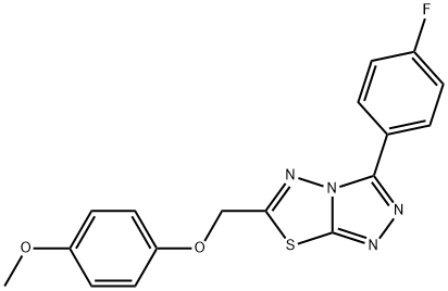 3-(4-fluorophenyl)-6-[(4-methoxyphenoxy)methyl][1,2,4]triazolo[3,4-b][1,3,4]thiadiazole 구조식 이미지