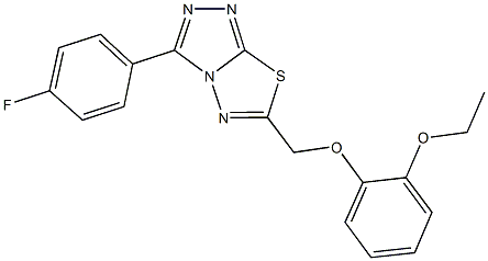 6-[(2-ethoxyphenoxy)methyl]-3-(4-fluorophenyl)[1,2,4]triazolo[3,4-b][1,3,4]thiadiazole 구조식 이미지