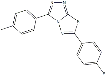 6-(4-fluorophenyl)-3-(4-methylphenyl)[1,2,4]triazolo[3,4-b][1,3,4]thiadiazole 구조식 이미지