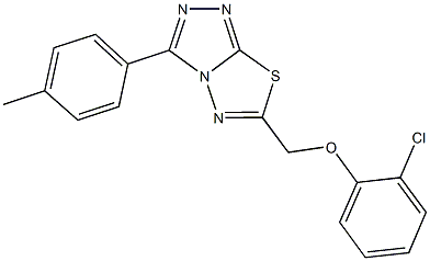 6-[(2-chlorophenoxy)methyl]-3-(4-methylphenyl)[1,2,4]triazolo[3,4-b][1,3,4]thiadiazole 구조식 이미지