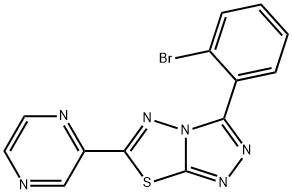 3-(2-bromophenyl)-6-(2-pyrazinyl)[1,2,4]triazolo[3,4-b][1,3,4]thiadiazole Structure