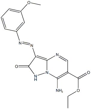 ethyl 7-amino-3-[(3-methoxyphenyl)diazenyl]-2-oxo-1,2-dihydropyrazolo[1,5-a]pyrimidine-6-carboxylate Structure