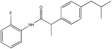 N-(2-fluorophenyl)-2-(4-isobutylphenyl)propanamide 구조식 이미지