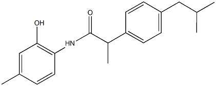 N-(2-hydroxy-4-methylphenyl)-2-(4-isobutylphenyl)propanamide 구조식 이미지