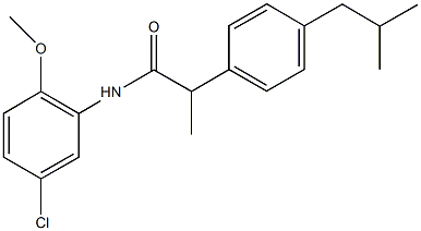 N-(5-chloro-2-methoxyphenyl)-2-(4-isobutylphenyl)propanamide 구조식 이미지