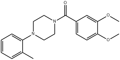 1-(3,4-dimethoxybenzoyl)-4-(2-methylphenyl)piperazine 구조식 이미지