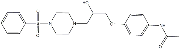 N-(4-{2-hydroxy-3-[4-(phenylsulfonyl)-1-piperazinyl]propoxy}phenyl)acetamide 구조식 이미지