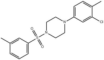 1-(3-chloro-4-methylphenyl)-4-[(3-methylphenyl)sulfonyl]piperazine Structure