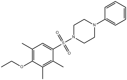 ethyl 2,3,6-trimethyl-4-[(4-phenyl-1-piperazinyl)sulfonyl]phenyl ether 구조식 이미지