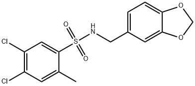N-(1,3-benzodioxol-5-ylmethyl)-4,5-dichloro-2-methylbenzenesulfonamide 구조식 이미지