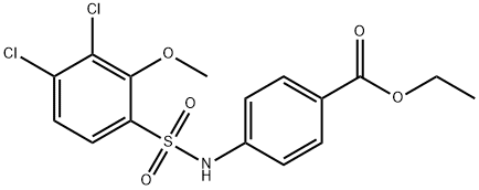 ethyl 4-{[(3,4-dichloro-2-methoxyphenyl)sulfonyl]amino}benzoate Structure