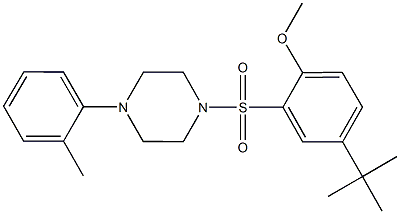 4-tert-butyl-2-{[4-(2-methylphenyl)-1-piperazinyl]sulfonyl}phenyl methyl ether Structure