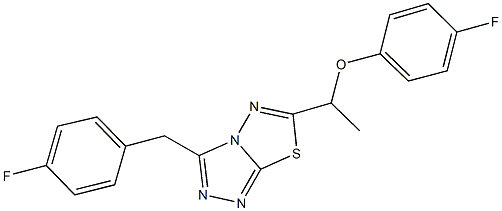 1-[3-(4-fluorobenzyl)[1,2,4]triazolo[3,4-b][1,3,4]thiadiazol-6-yl]ethyl 4-fluorophenyl ether Structure