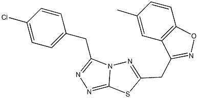 3-{[3-(4-chlorobenzyl)[1,2,4]triazolo[3,4-b][1,3,4]thiadiazol-6-yl]methyl}-5-methyl-1,2-benzisoxazole Structure
