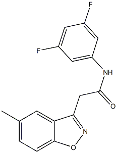 N-(3,5-difluorophenyl)-2-(5-methyl-1,2-benzisoxazol-3-yl)acetamide 구조식 이미지