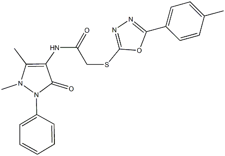 N-(1,5-dimethyl-3-oxo-2-phenyl-2,3-dihydro-1H-pyrazol-4-yl)-2-{[5-(4-methylphenyl)-1,3,4-oxadiazol-2-yl]sulfanyl}acetamide Structure