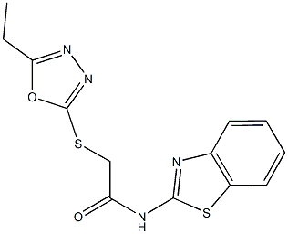 N-(1,3-benzothiazol-2-yl)-2-[(5-ethyl-1,3,4-oxadiazol-2-yl)sulfanyl]acetamide Structure