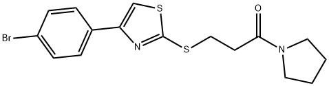 4-(4-bromophenyl)-2-{[3-oxo-3-(1-pyrrolidinyl)propyl]sulfanyl}-1,3-thiazole Structure