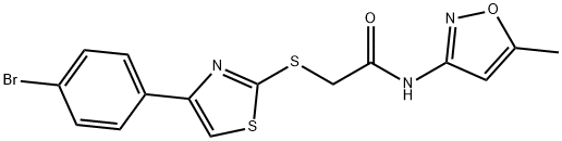 2-{[4-(4-bromophenyl)-1,3-thiazol-2-yl]sulfanyl}-N-(5-methyl-3-isoxazolyl)acetamide Structure
