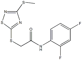 N-(2,4-difluorophenyl)-2-{[3-(methylsulfanyl)-1,2,4-thiadiazol-5-yl]sulfanyl}acetamide 구조식 이미지