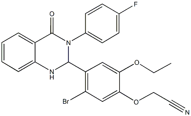 {5-bromo-2-ethoxy-4-[3-(4-fluorophenyl)-4-oxo-1,2,3,4-tetrahydro-2-quinazolinyl]phenoxy}acetonitrile Structure