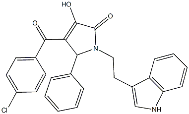 4-(4-chlorobenzoyl)-3-hydroxy-1-[2-(1H-indol-3-yl)ethyl]-5-phenyl-1,5-dihydro-2H-pyrrol-2-one 구조식 이미지