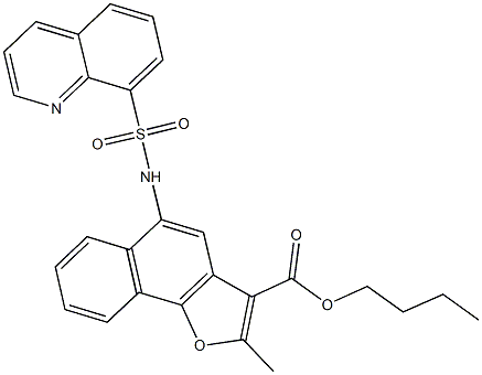 butyl 2-methyl-5-[(8-quinolinylsulfonyl)amino]naphtho[1,2-b]furan-3-carboxylate Structure