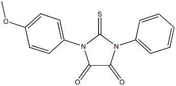 1-(4-methoxyphenyl)-3-phenyl-2-thioxoimidazolidine-4,5-dione 구조식 이미지