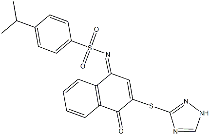 4-isopropyl-N-(4-oxo-3-(1H-1,2,4-triazol-3-ylsulfanyl)-1(4H)-naphthalenylidene)benzenesulfonamide 구조식 이미지