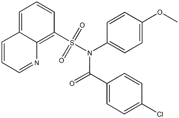 N-(4-chlorobenzoyl)-N-(4-methoxyphenyl)-8-quinolinesulfonamide 구조식 이미지