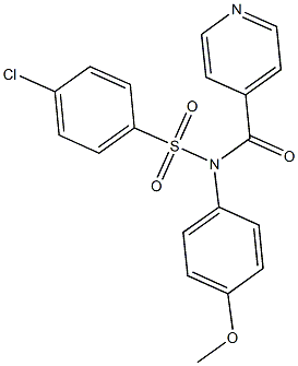 4-chloro-N-isonicotinoyl-N-(4-methoxyphenyl)benzenesulfonamide Structure