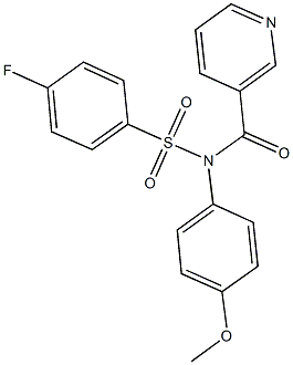 4-fluoro-N-(4-methoxyphenyl)-N-(3-pyridinylcarbonyl)benzenesulfonamide 구조식 이미지