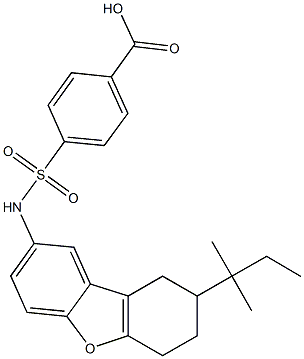 4-{[(8-tert-pentyl-6,7,8,9-tetrahydrodibenzo[b,d]furan-2-yl)amino]sulfonyl}benzoic acid Structure