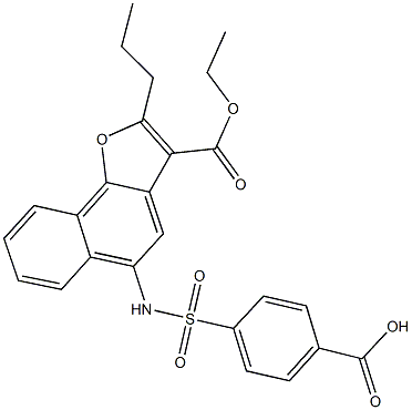 4-({[3-(ethoxycarbonyl)-2-propylnaphtho[1,2-b]furan-5-yl]amino}sulfonyl)benzoic acid Structure